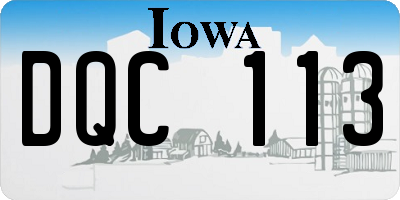 IA license plate DQC113
