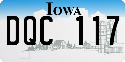 IA license plate DQC117