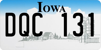 IA license plate DQC131