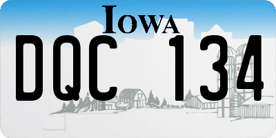 IA license plate DQC134