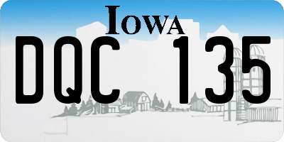 IA license plate DQC135