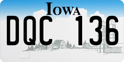 IA license plate DQC136