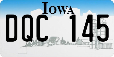 IA license plate DQC145