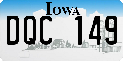 IA license plate DQC149