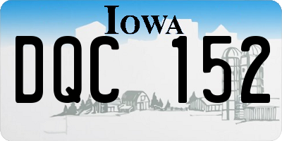 IA license plate DQC152