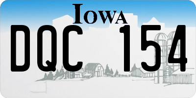 IA license plate DQC154