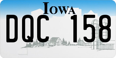 IA license plate DQC158