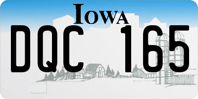 IA license plate DQC165