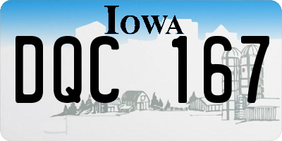 IA license plate DQC167