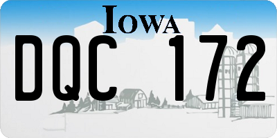IA license plate DQC172
