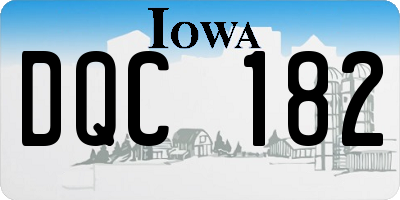 IA license plate DQC182
