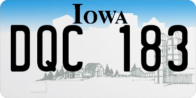 IA license plate DQC183