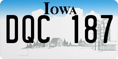 IA license plate DQC187