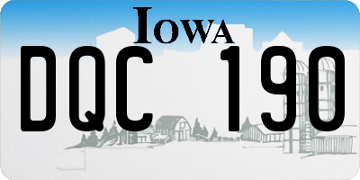 IA license plate DQC190