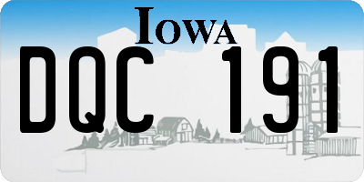 IA license plate DQC191