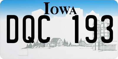 IA license plate DQC193