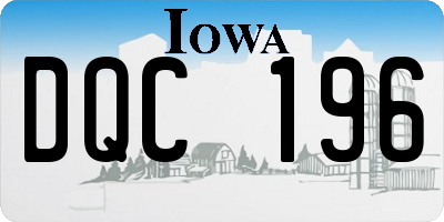 IA license plate DQC196