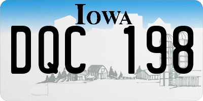 IA license plate DQC198