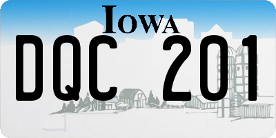 IA license plate DQC201