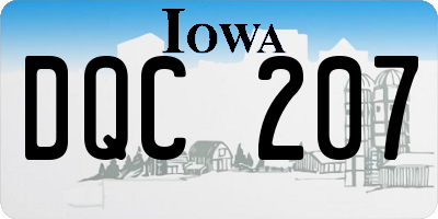 IA license plate DQC207