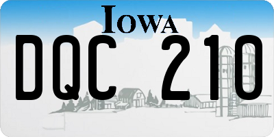 IA license plate DQC210