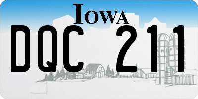 IA license plate DQC211