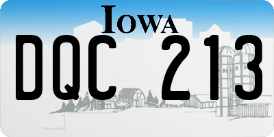 IA license plate DQC213