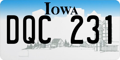 IA license plate DQC231