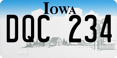 IA license plate DQC234