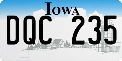 IA license plate DQC235