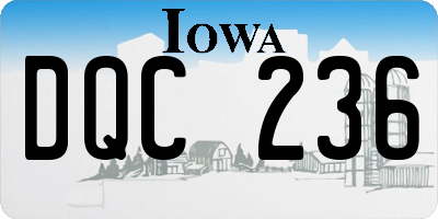 IA license plate DQC236