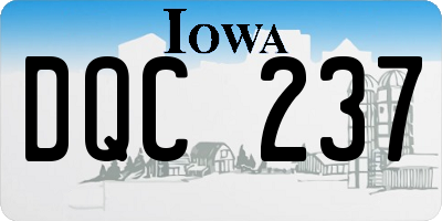 IA license plate DQC237