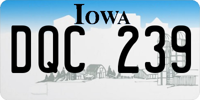 IA license plate DQC239