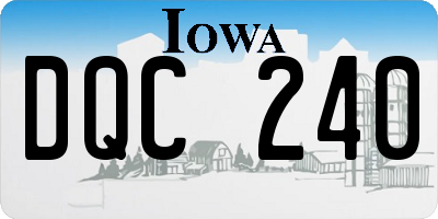 IA license plate DQC240