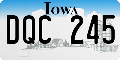 IA license plate DQC245