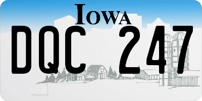 IA license plate DQC247