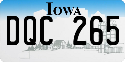 IA license plate DQC265