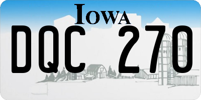 IA license plate DQC270