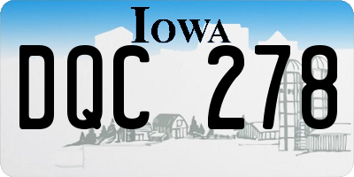 IA license plate DQC278
