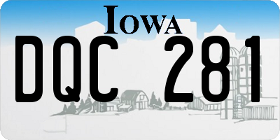IA license plate DQC281