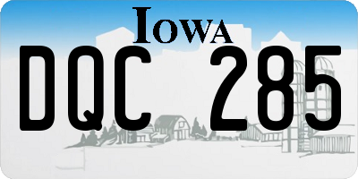 IA license plate DQC285