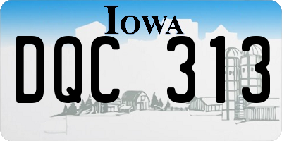 IA license plate DQC313