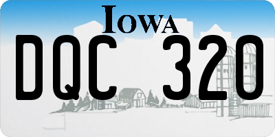 IA license plate DQC320