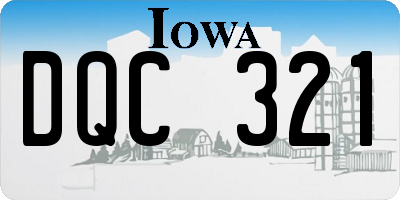 IA license plate DQC321