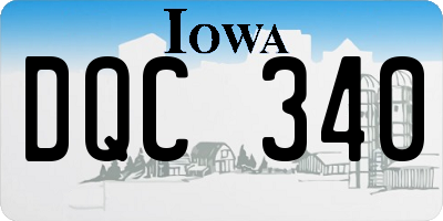 IA license plate DQC340