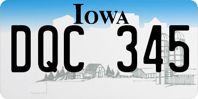 IA license plate DQC345