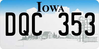 IA license plate DQC353