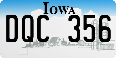 IA license plate DQC356