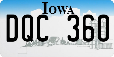 IA license plate DQC360