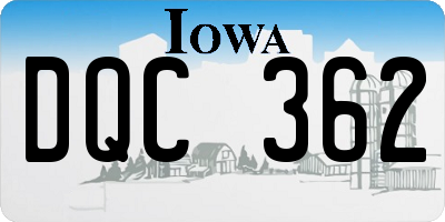 IA license plate DQC362